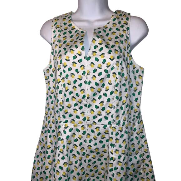 Boden White Dress with Lemon And Lime Print sz 8 - Picture 6 of 9